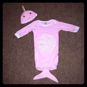 GUC ADORABLE Pink Shark 🦈 Nighty for Baby 0-6MO
